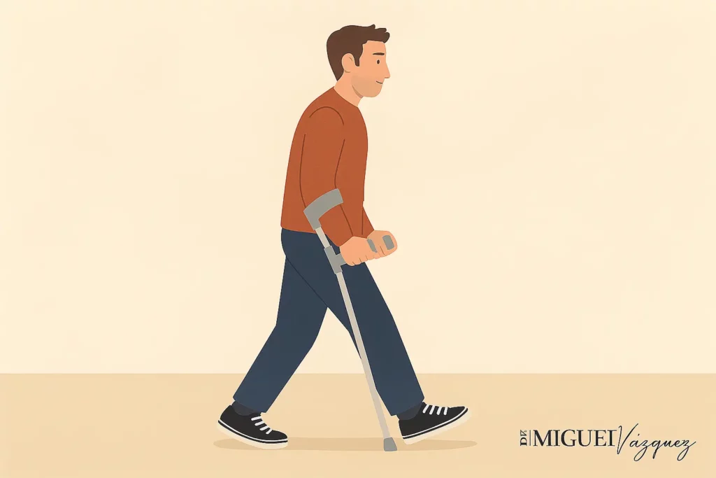 caminar con muletas artroscopia rodilla